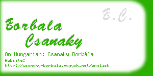 borbala csanaky business card